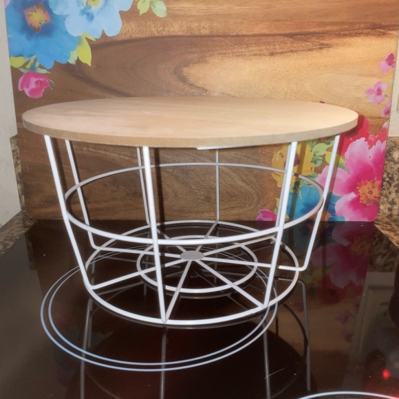 Target Accents Target Sturdy Round Wire Basket With Wooden Lid